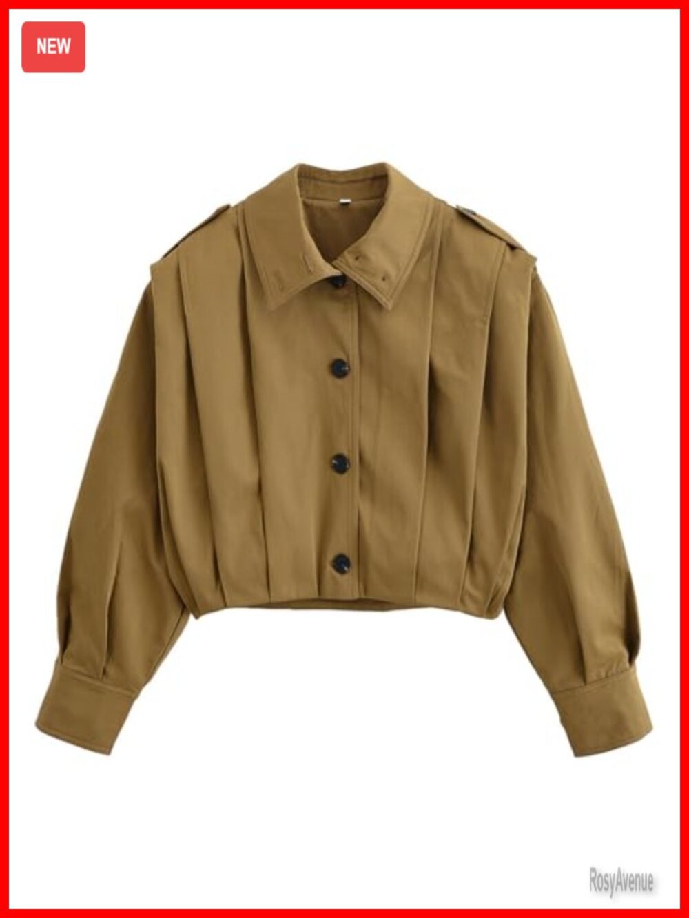 Cropped Pleated Trench Coat Women's Short Jacket